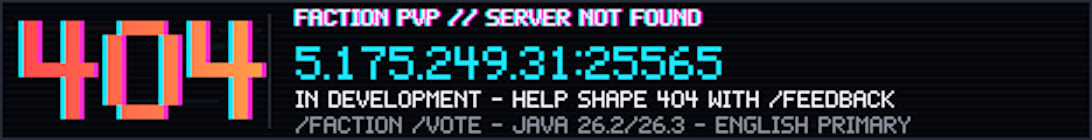 404 Server Not Found Minecraft Server