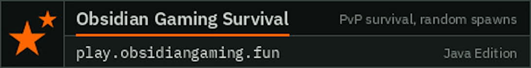 Obsidian Gaming Minecraft Server