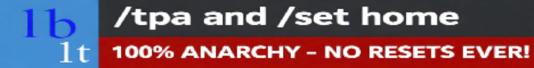 1b1tcc CRACKED ANARCHY with TPA and HOMES Minecraft Server