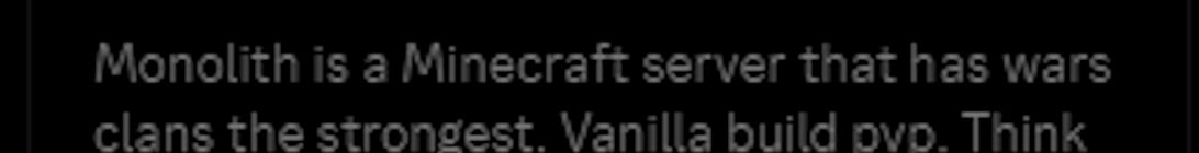 Monolith Minecraft Server